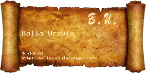 Balla Urzula névjegykártya